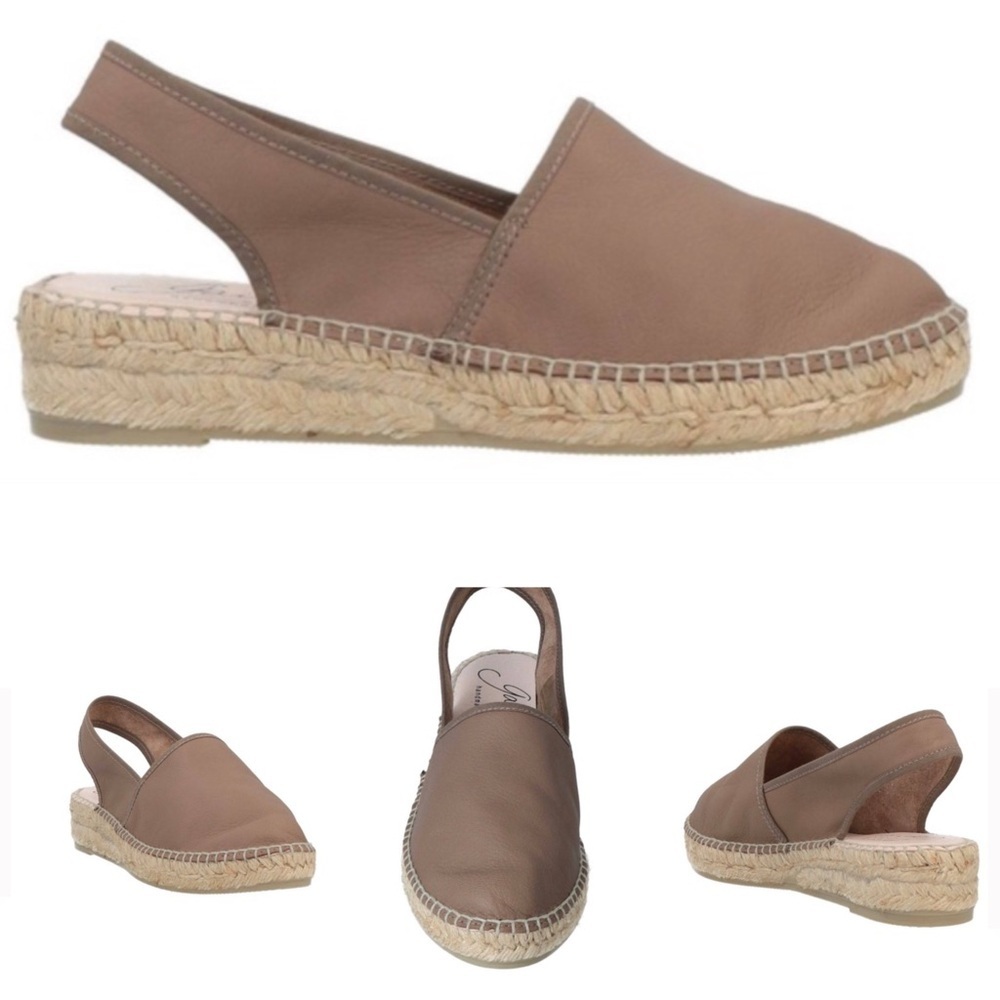 Anthropologie Gaimo Leather Slingback Espadrille Sandals Size 36(5.5)